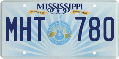 MS license plate MHT780