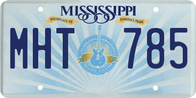 MS license plate MHT785
