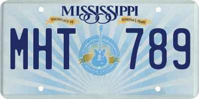 MS license plate MHT789