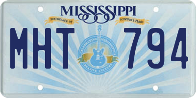 MS license plate MHT794