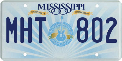 MS license plate MHT802