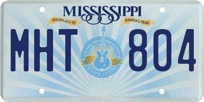 MS license plate MHT804