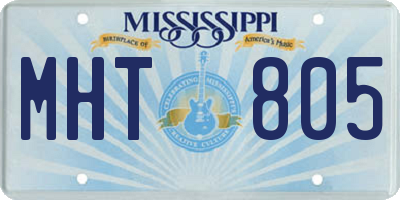 MS license plate MHT805