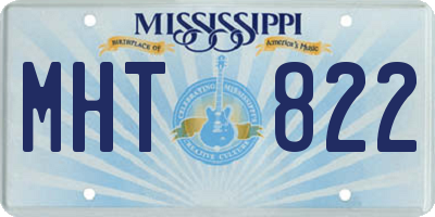 MS license plate MHT822