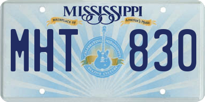 MS license plate MHT830