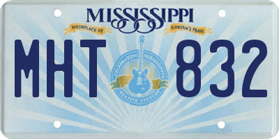 MS license plate MHT832