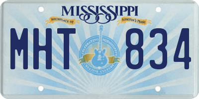 MS license plate MHT834