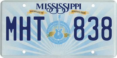 MS license plate MHT838