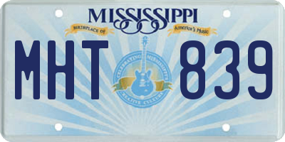 MS license plate MHT839