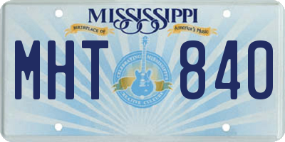 MS license plate MHT840