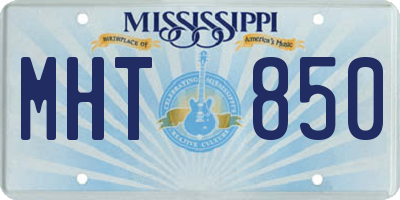 MS license plate MHT850