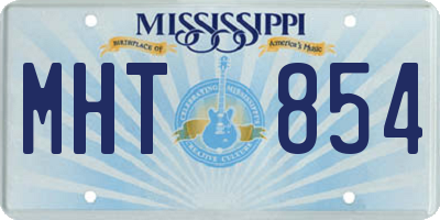 MS license plate MHT854