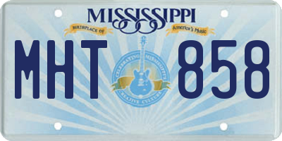 MS license plate MHT858