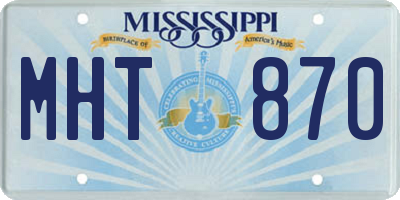 MS license plate MHT870