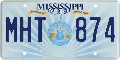 MS license plate MHT874