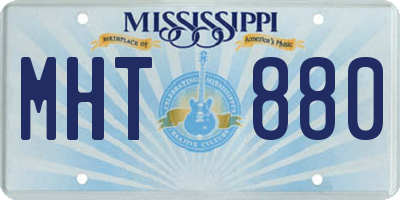 MS license plate MHT880