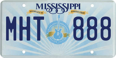 MS license plate MHT888