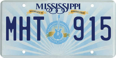 MS license plate MHT915