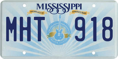 MS license plate MHT918