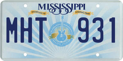 MS license plate MHT931