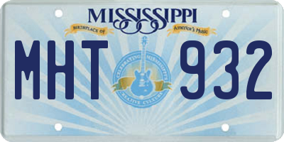 MS license plate MHT932