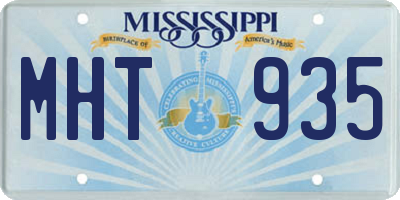 MS license plate MHT935