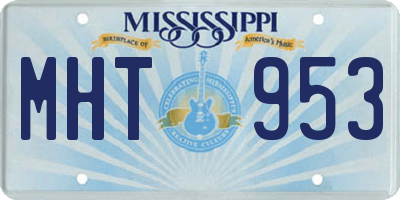 MS license plate MHT953