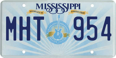 MS license plate MHT954