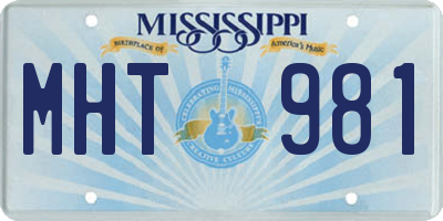 MS license plate MHT981