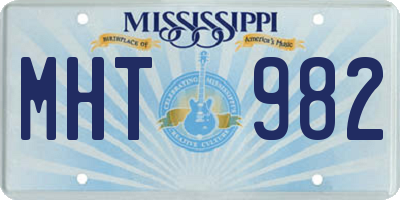 MS license plate MHT982