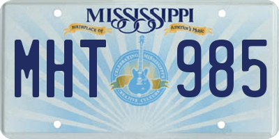 MS license plate MHT985