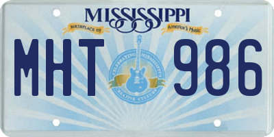 MS license plate MHT986