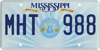 MS license plate MHT988
