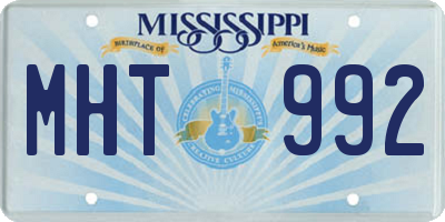 MS license plate MHT992