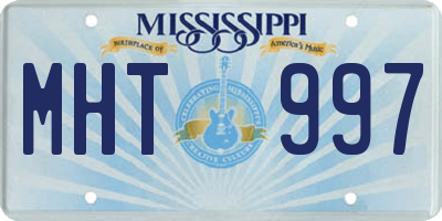 MS license plate MHT997