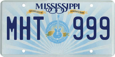 MS license plate MHT999