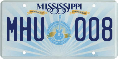 MS license plate MHU008