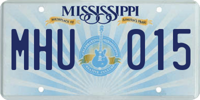 MS license plate MHU015