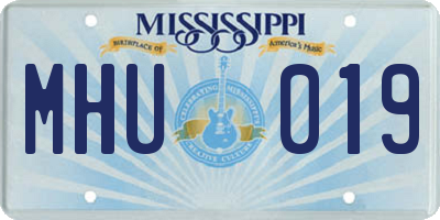 MS license plate MHU019