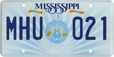 MS license plate MHU021