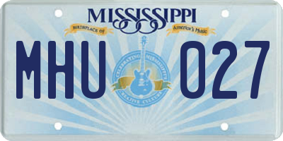 MS license plate MHU027