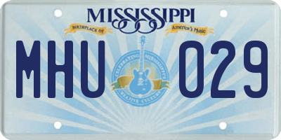 MS license plate MHU029