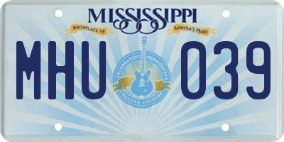 MS license plate MHU039