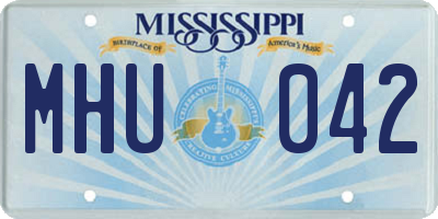 MS license plate MHU042