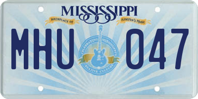 MS license plate MHU047
