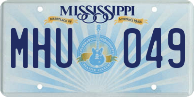 MS license plate MHU049