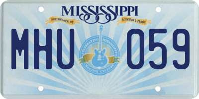 MS license plate MHU059