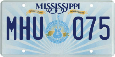 MS license plate MHU075