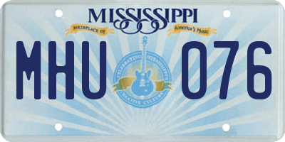 MS license plate MHU076