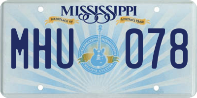 MS license plate MHU078